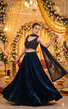 Midnight blue simple and elegant lehenga