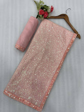 Partywear sequinned saree