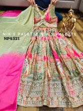 Mint green and pink lehenga