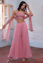 Pink georgette palazzo readymade