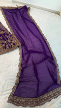 Purple and gold Georgette royal look lehenga