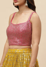 Karla collection - yellow and pink art silk Lehenga