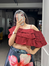 Indo western floral and off shoulder blouse Lehenga