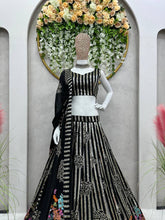 Black, silver sequins and multi florals