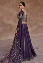Janisha readymade - purple chinon silk Lehenga