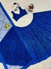 Royal blue sequinned partywear Lehenga