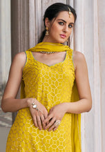 Yellow mustard georgette flared sharara (sleeves available) (plus size too)