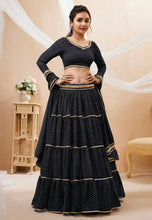 Black leheriya Georgette Lehenga