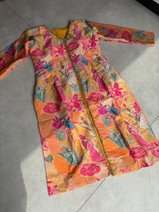 Yellow long top floral Lehenga