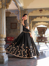 Rangoli silk black lehenga