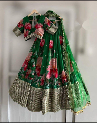 Green floral Lehenga
