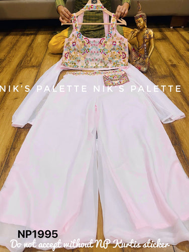 Niks collection - baby pink palazzo and crop top