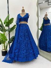 Royal blue sequinned partywear Lehenga