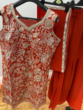 Burnt orange and gold sharara suit (plus size)
