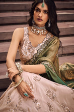 Green fendi silk Lehenga