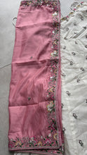 Ivory and baby pink chiffon embroidered Lehenga