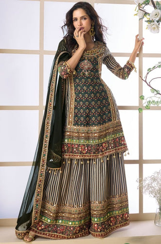 Crepe silk embroidered palazzo set