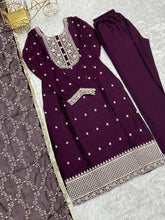 Wine rangoli silk straight fit salwaar kameez readymade