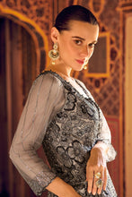 Stylish beige and black anarkali gown