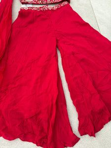 Red palazzo suit (petite)