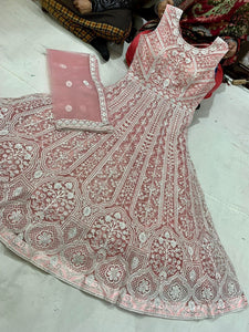 Baby pink anarkali