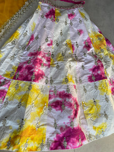 Janisha readymade - shibori pink mirror work lehenga