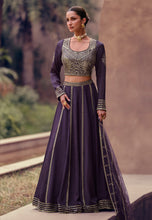 Janisha readymade - purple chinon silk Lehenga