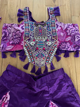 Purple pleated palazzo outfit
