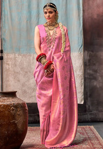 Pink savoy two toned silk saree