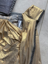 Grey partywear brocade Lehenga saree