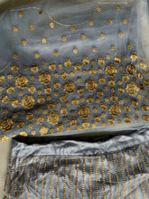 Grey and gold badala work Lehenga