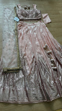 Peachy pink sequinned Lehenga - Perfect for reception / wedding