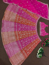 Orange and pink georgette Lehenga