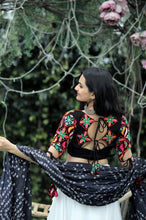 White frolic cotton readymade lehenga with bandhej print dupatta