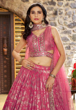 Pink dola silk jacquard Lehenga