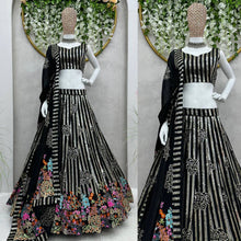 Black, silver sequins and multi florals