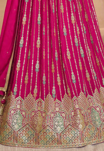 Janisha pink georgette partywear anarkali