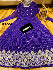 Niks collection - purple bandhani anarkali