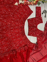 Red vichitra silk embellished Lehenga