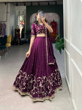 Sophisticated wine vichitra silk lehenga