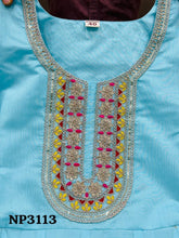 Niks - blue modal chanderi silk anarkali (plus size too up to UK 30)