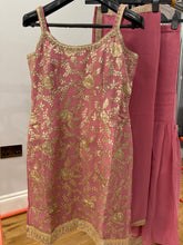 Dusty rose sharara with gold floral detailing
