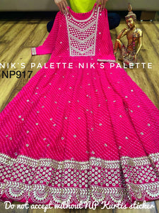 Niks collection -  saavan special leheriya anarkali (plus size too)