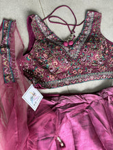 Deep wine floral organza Lehenga