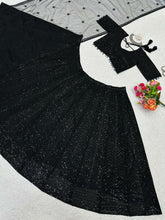 Black sparkly georgette Lehenga