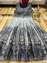 Niks - grey and blue silk gown