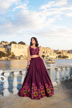 Tussar silk berry floral Lehenga