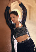 Janisha readymade - midnight blue Lehenga with jacket