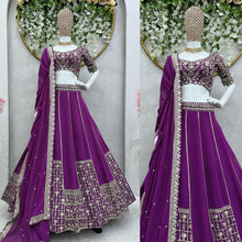 Purple threadwork Lehenga