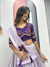 Pure cotton lilac and purple Chaniya choli